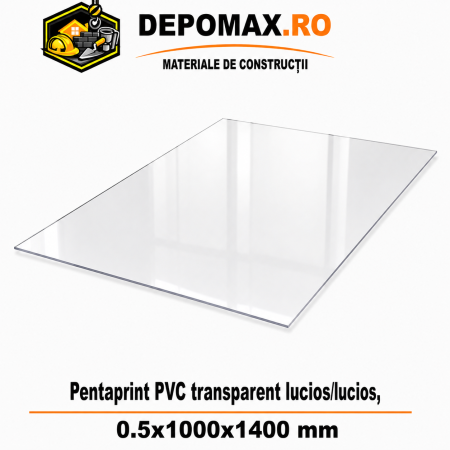 Placa PVC rigid Pentaprint Transparent Lucios/Lucios 0.5x1000x1400 mm